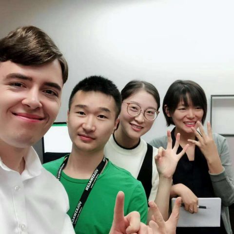 Kevin with his Chinese friends